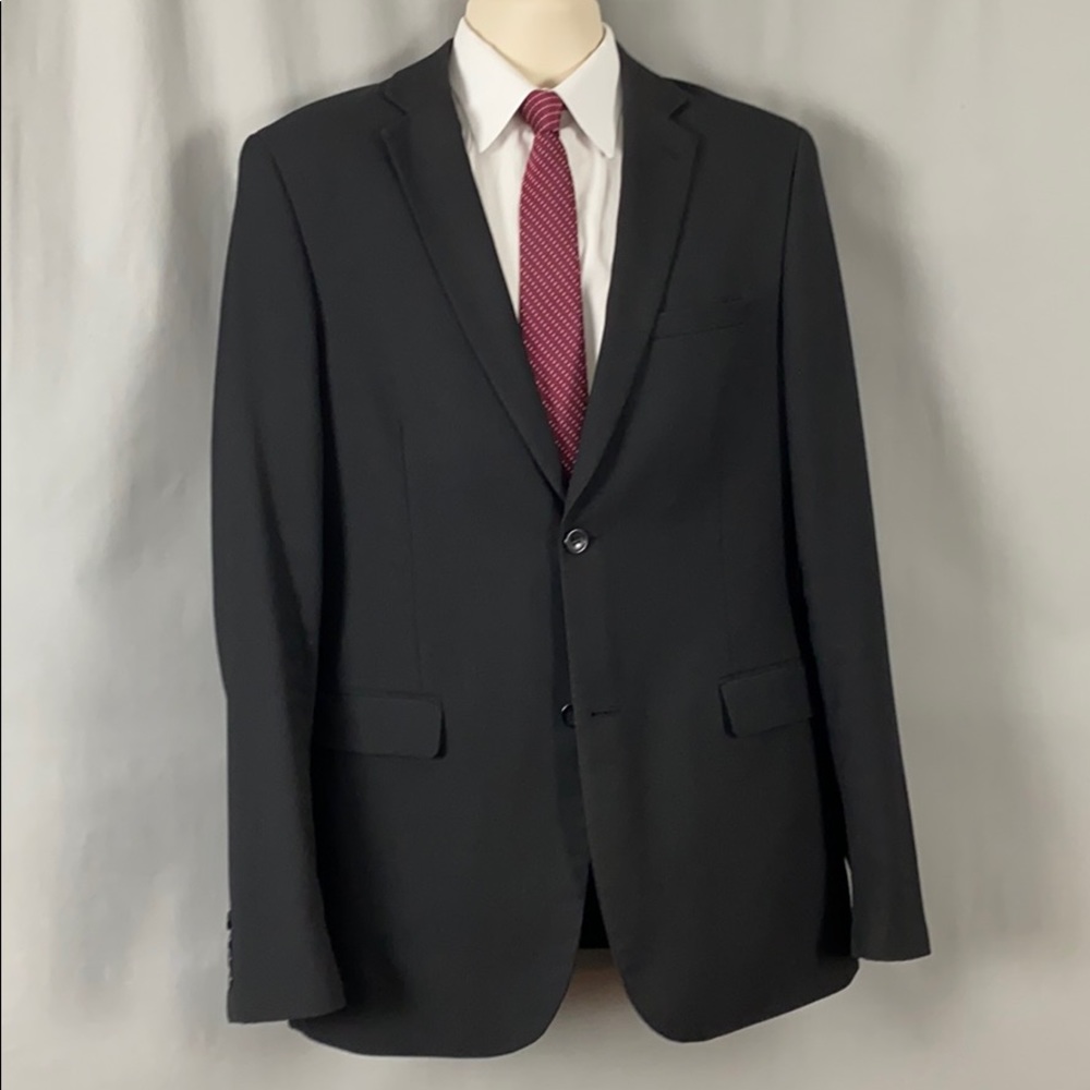 $99 Caravelli Slim Fit Suit - 40L Black & Tailored
